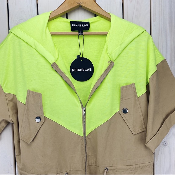 Rehab Lab | Beige & Yellow Coveralls Jumpsuit NWT - Picture 9 of 14